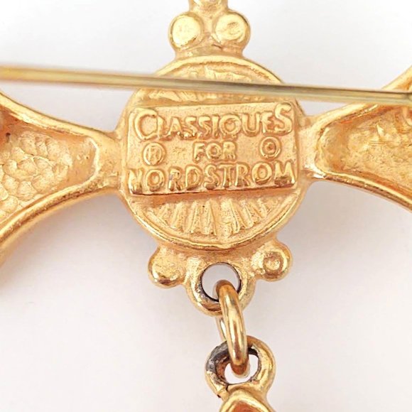 Classiques for Nordstom vintage gold and black glass brooch - Picture 8 of 8